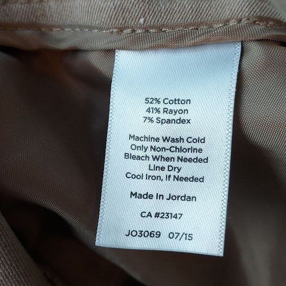 TALBOTS Tan Ankle Pants Twill Flat Front 10 - Picture 11 of 12